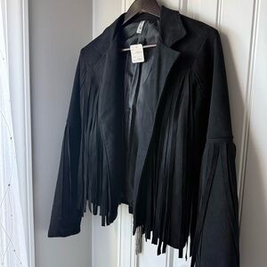 Black Fringe Women's Jacket
